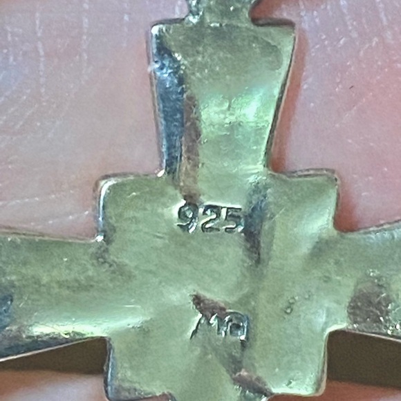 Vintage Marcasite Filigree Cross Pendant and Earrings Set - Picture 8 of 9